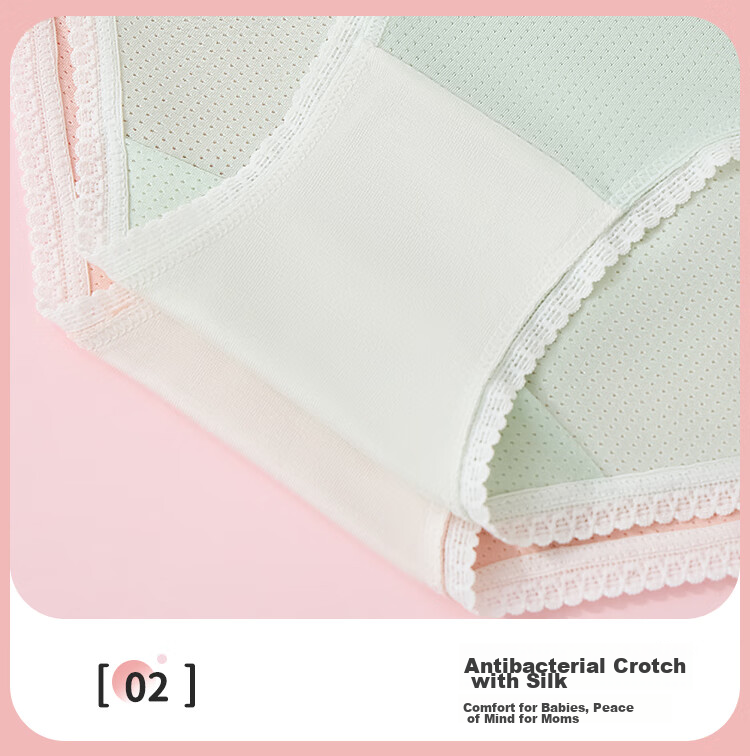 LangSha Girls' Summer Thin Underwear, 5A Antibacterial, for Older Children And Teenagers, Ice Silk Mesh Triangle Panties, Pack of Four, Size 150 11