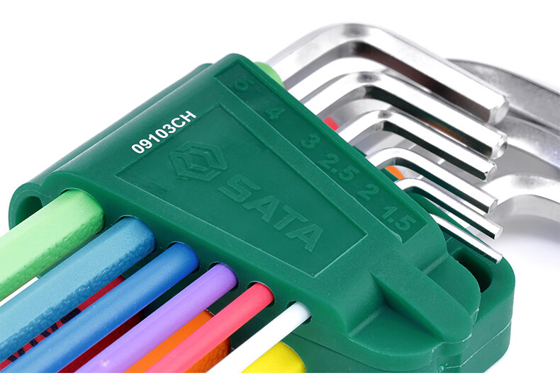 SATA Extended Metric Hex Key L-Shaped Hex Wrench Set, Auto Repair 10-Piece Set, 09112 7
