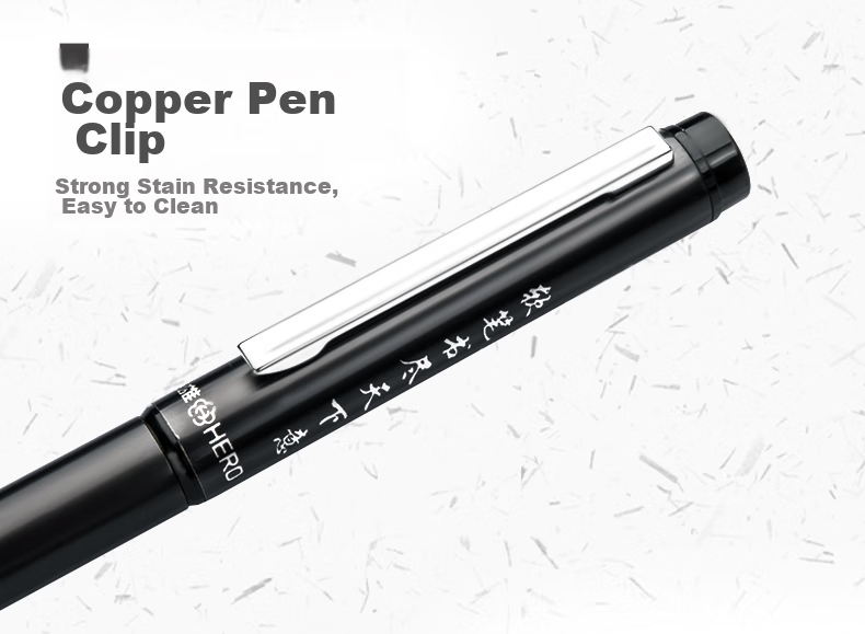 HERO Fountain Pen-Style Brush Pen 2061, Soft-Tip Medium Regular Script Calligraphy Pen with Refill, for Adult Beginners And Students, Black 6
