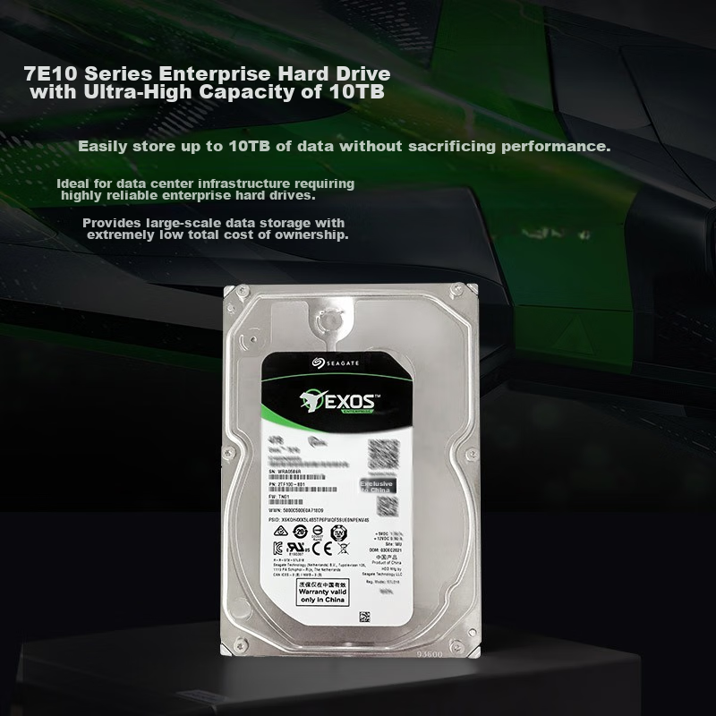 SEAGATE Enterprise-Grade Hard Drive, 6TB Capacity, 256MB Cache, 7200RPM, CMR Vertical Recording, SATA Interface, SEAGATE Galaxy Exos 7E10 Series Server Hard Drive ST6000NM019B