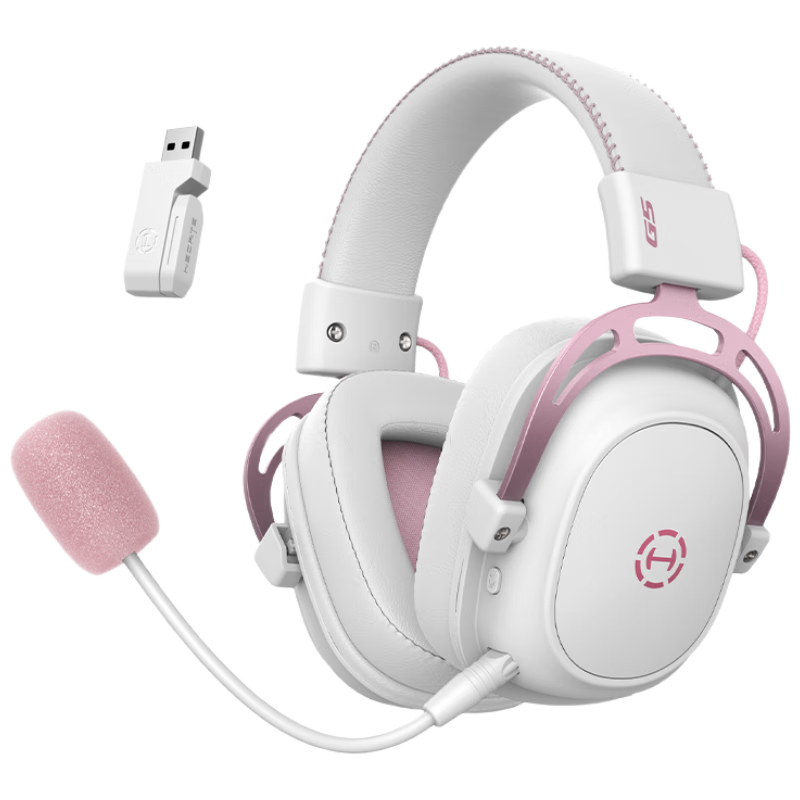 EDIFIER HECATE G5 Wireless Edition, 2.4G Wired Bluetooth Quad-Mode Headset, 7.1 Channel Computer Gaming Wireless FPS PUBG Delta Game Headphones And Microphone, Misty Pink