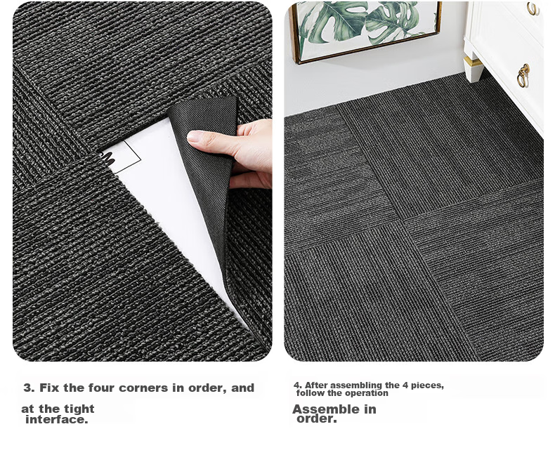 Boneng Commercial Office Carpet, Hotel Conference Room High-End Specialized Square Tile Carpet, Large Area, 8 Pieces Per Set 17