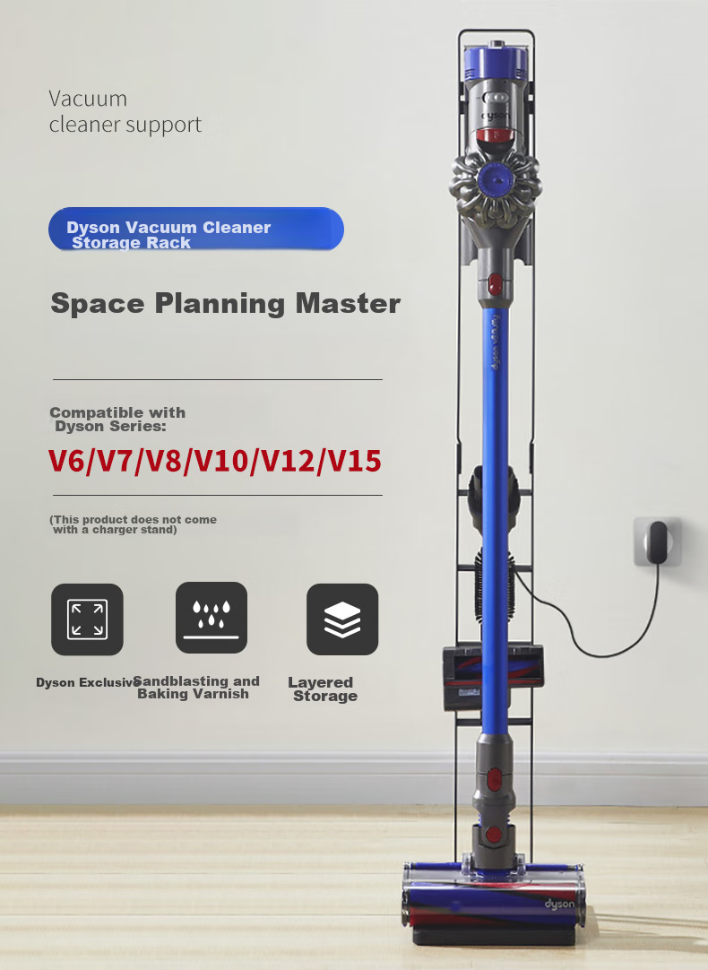Keruier Dyson Vacuum Cleaner Stand Compatible with V8V12V15V10G5V11, Vacuum Holder, No Drilling Required, Dyson Storage Rack, Charging Hook 1
