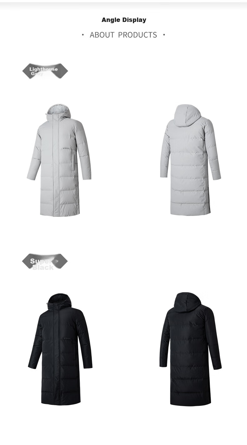 361° Long Down Jacket Unisex Winter New Three-Proof Warm Hooded Sports Casual Coat 632544301-2 29