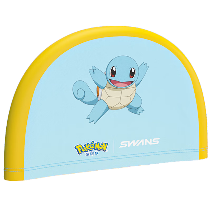 SWANS Swimming Cap for Children, Pokemon-Style Ear Protection, Comfortable Waterproof Long Hair Specialized Non-Binding 107 Jellyfish Desig