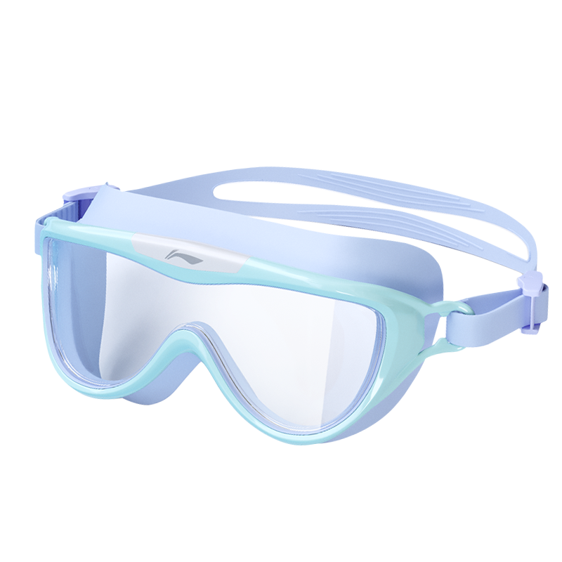 Li-Ning Children's Swimming Goggles for Boys And Girls, Waterproof Anti-Fog Professional High-Definition Diving Protective Goggles LSJR701 Light Blue