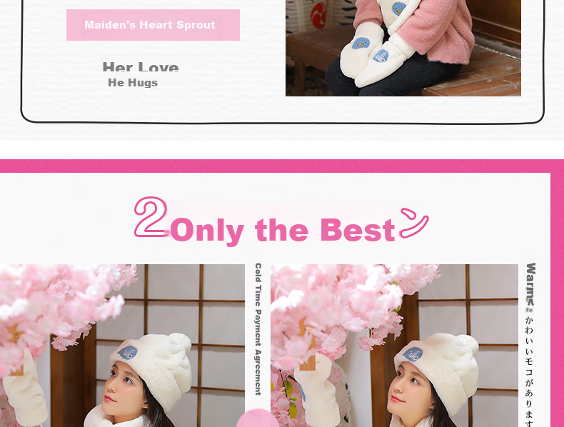677888 [Gift Box] Three-Piece Set: Hat, Scarf, Women's Gloves And Neck Warmer for Autumn And Winter 2026 New Style Birthday Gift for Girls 7