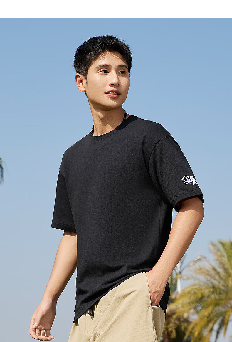 QIAODAN Short-Sleeve T-Shirt, Unisex Style for Men And Women, New Summer Release, Breathable Thin Fabric, Solid Color Undershirt, Couple's Wear 18