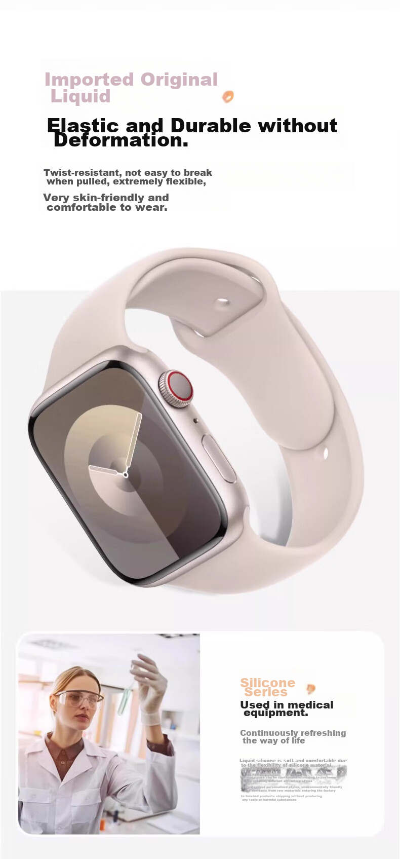 Mashi Compatible with Apple Watch Bands, Suitable for Apple Watch Ultra 4/3/2/iWatch S12/11/10/9/8/7/6/SE, Sports Silicone Skin-Friendly Autumn And Winter Wristband 6
