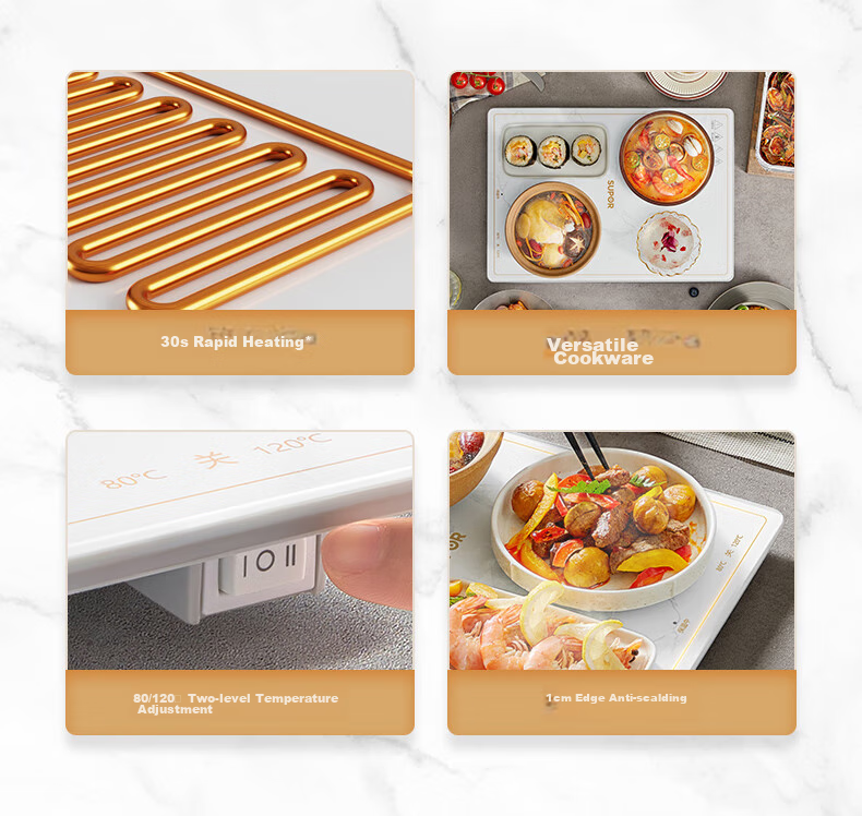 SUPOR Folding Food Warming Plate, Heating Table Mat, Baking And Fermentation Temperature Control Timer Warming Board BF6040P822D (Square) 4