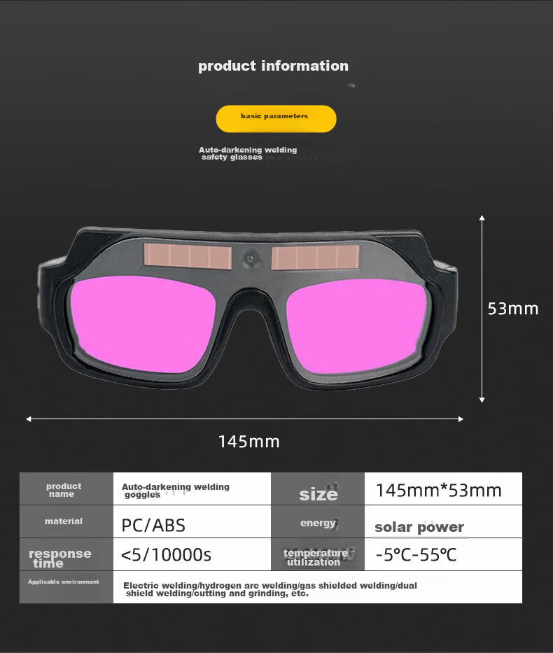 Qingxiao Welding Goggles, Specialized Protective Eyewear for Welders, Anti-Glare Automatic Darkening Glasses for Arc Welding 7