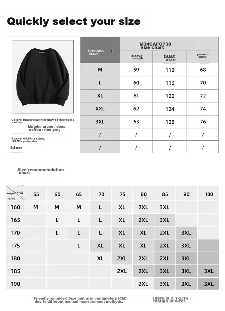 JEEP SPIRIT Men's Sweatshirt, Autumn And Winter Thickened Warm Sports Round Neck Long Sleeve Heavy Loose Trendy Fleece Jacket for Me 12