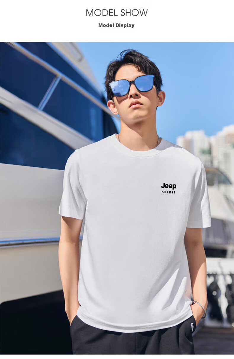 JEEP SPIRIT Short Sleeve T-Shirt for Men, Summer Pure Cotton Breathable Short Sleeve Comfortable Undershirt Outdoor Sports Top, Gray L 9