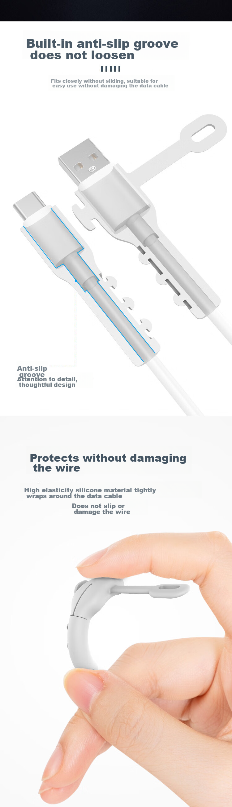 MAIKUQI Fourth Generation Silicone Data Cable Protector, Anti-Breaking And Anti-Fracture for Data Cables, Universal for Android And Type-C Round Ports [Matcha Green] 4