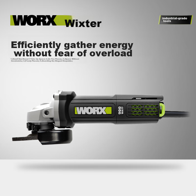 Угловая шлифмашина WORX WU900X, 900 Вт, диск 100 мм, 220 В