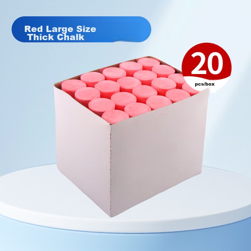 BOJIAO Extra Large Chalk Markers for Shipyards, Construction Sites, Marking, Line Drawing, Wood, Steel Pipe, Big Size, Thickened Chalk, Blackboard, Colored Painting Chalk, Red