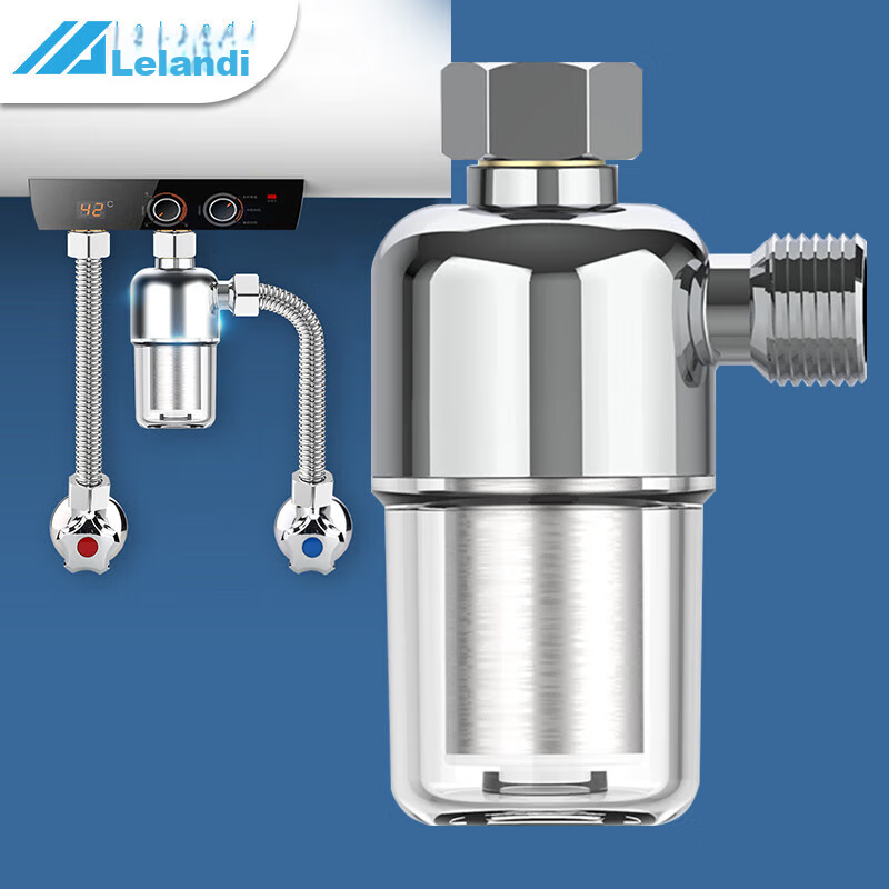 Lelandi Universal Water Heater Filter, No-Change Cartridge Washing Machine Pre-Filter, Tap Water Filter, Shower Head Faucet Chrome-Plated Filter L8100