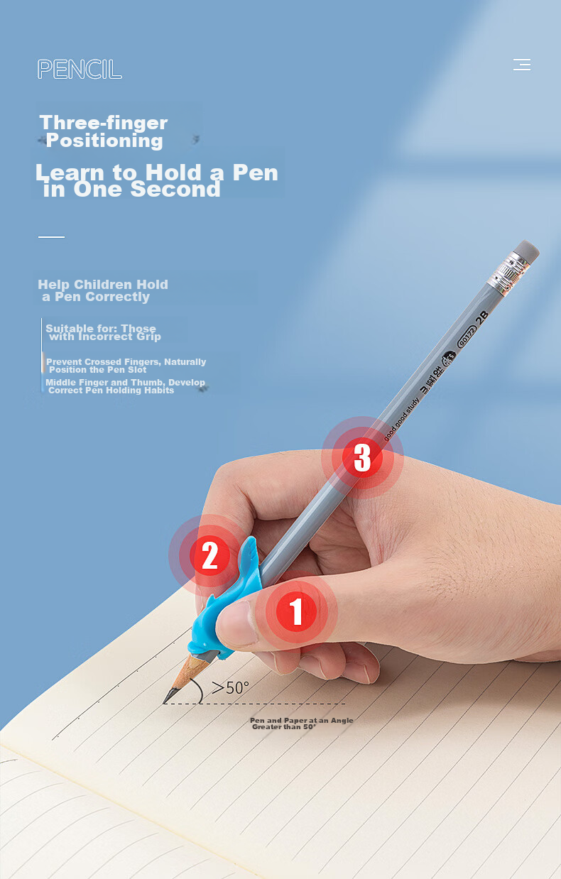 AIHAO [Lowest Price Online] Dolphin-Shaped Pen Grip Aid for Kindergarten And Elementary School Students, Pencil Grip Correction Silicone Pen Holder, Back-To Essential Stationery, Pack of 10 4