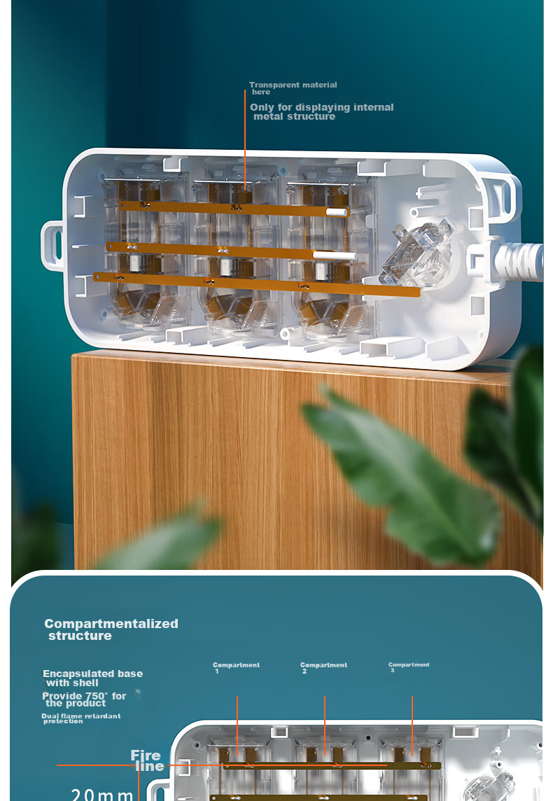Deli Ya Bai Series National Standard Safe Power Strip/Extension Cord/Surge Protector with Master Switch, 6 Outlets, 3 Meters, 33915(03) 4