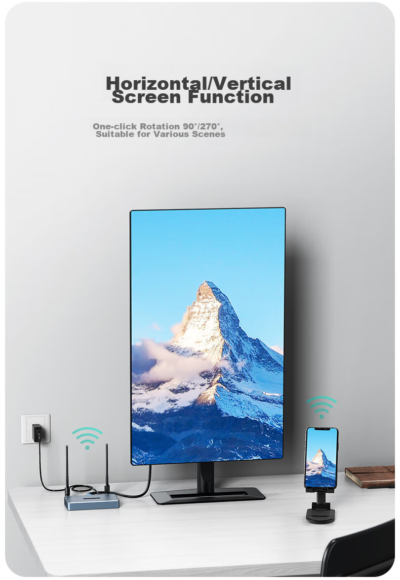 MT-Viki Wireless Screen Mirroring Device, HDMI Enterprise-Grade High-Definition 4K Wireless Transmitter And Receiver, VGA Projector Transmission Device, 5G No Delay, MT-WX02R 9