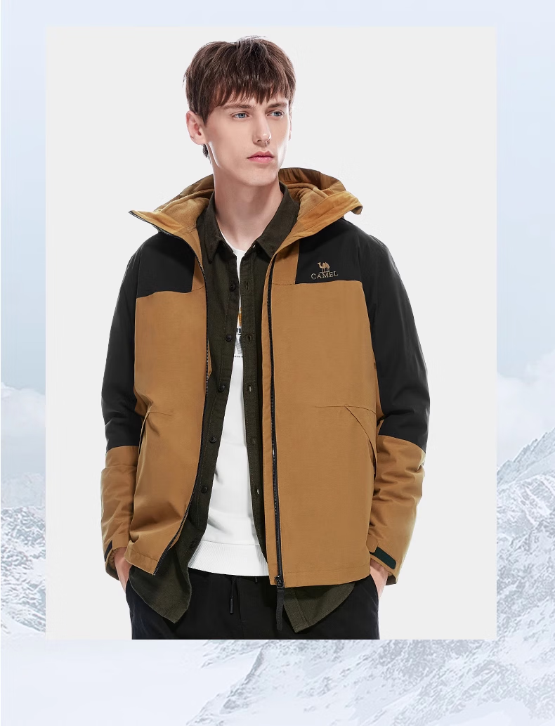 CAMEL Windbreaker for Men And Women, Couples Style, Moisture-Wicking, Cold-Resistant, Warm Fleece Three-In Mountaineering Jacket A1W13a1118 27