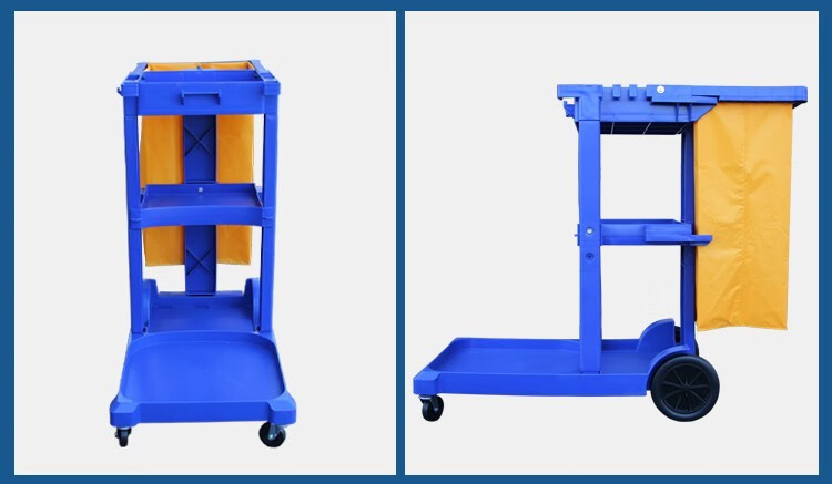 Studio Multi-Functional Cleaning Cart Janitorial Cart Property Mall Hotel Room Cleaning Cart Multi-Purpose Push Cart Gray 6