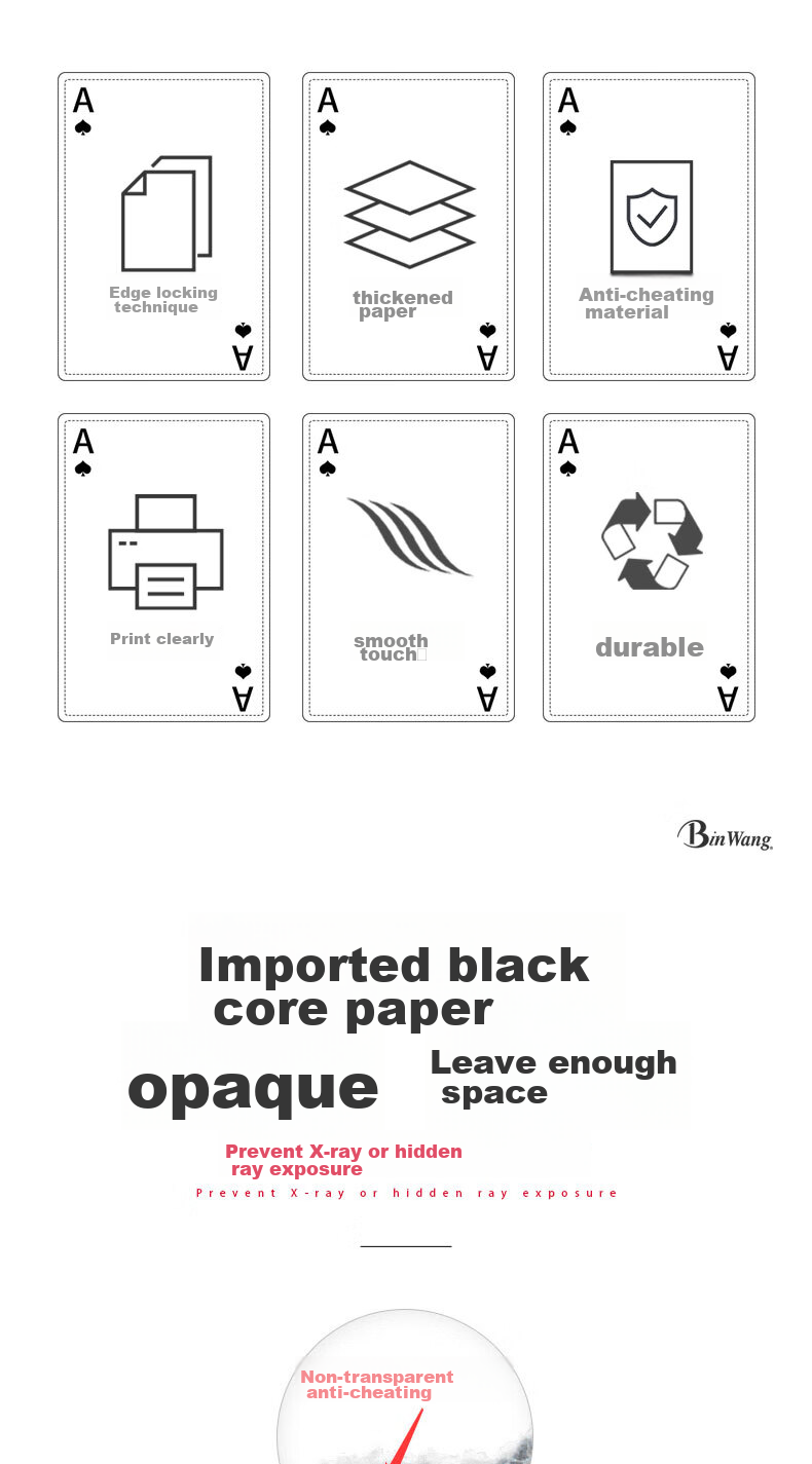 Binwang Playing Cards Wholesale, High-Quality, Economical, Durable Entertainment Poker Cards, Party Games, 8003 [Pack of 10 Decks] 2