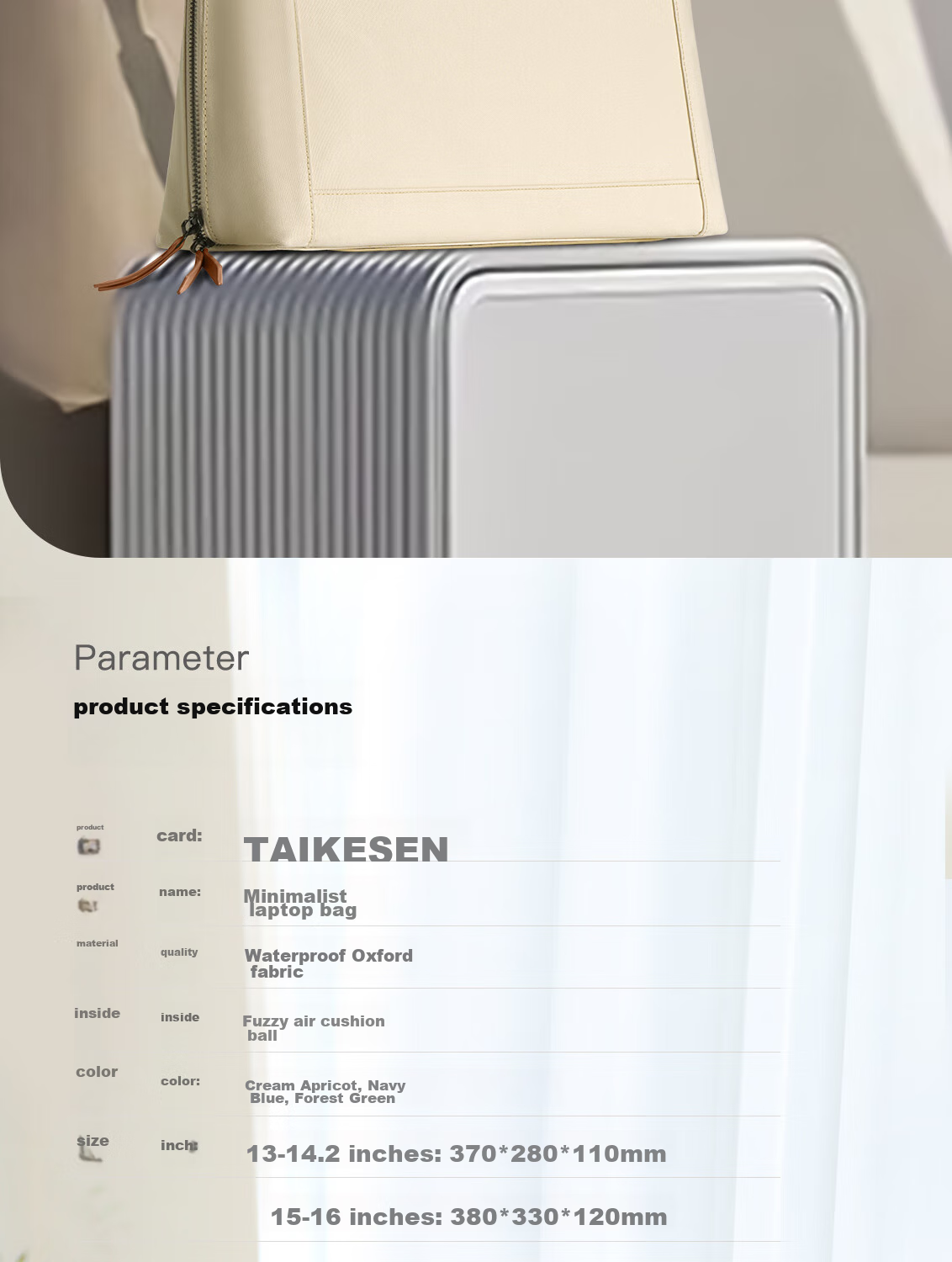 Taikesen Laptop Bag, Handheld Notebook 14-Inch, Suitable for Apple Macbook, Huawei, Lenovo, Briefcase, Women's Business 12
