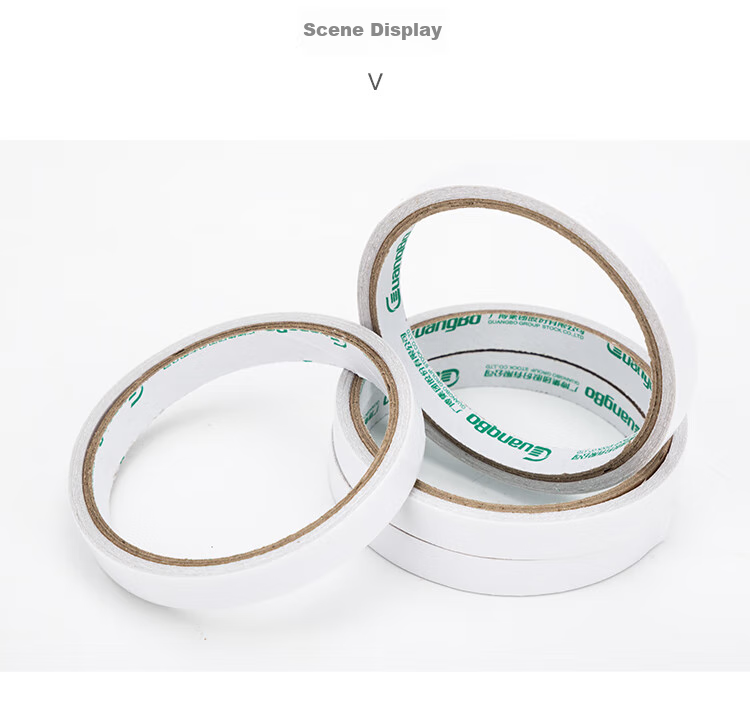 GuangBo High Adhesion, 6 Rolls, 18mm*6y, 5.49 Meters/roll, Double-Sided Tape, Cotton Paper, Office Stationery, SM-3 10