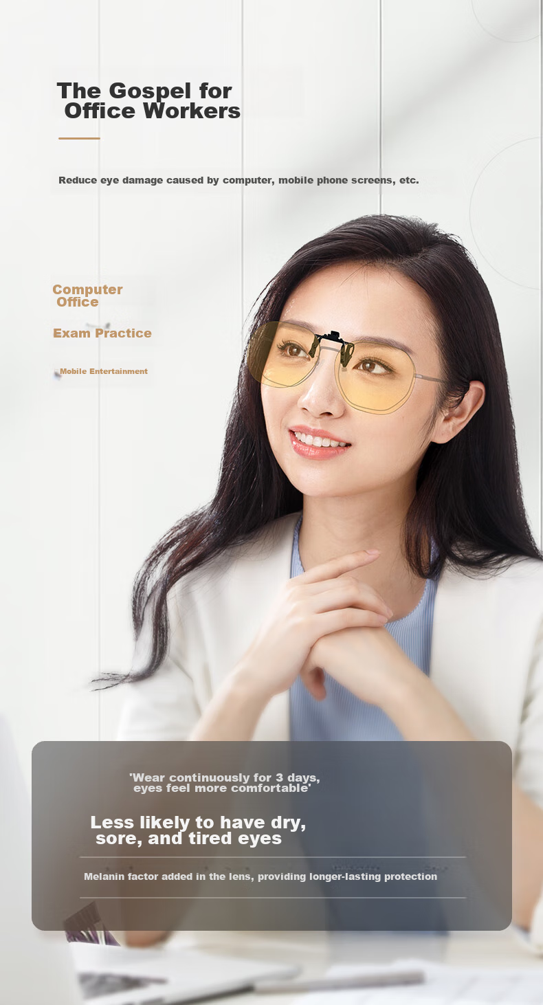 Quark Official [US Patent Black Lenses] Myopia Clip-On Glasses with Blue Light Blocking And UV Protection Sm9502 4