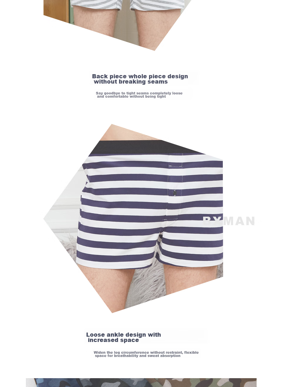 BXMAN Loose Men's Underwear, Boxer Briefs, Cotton Knit Elastic Aro Pants, Plus Size, EK08 170M 4