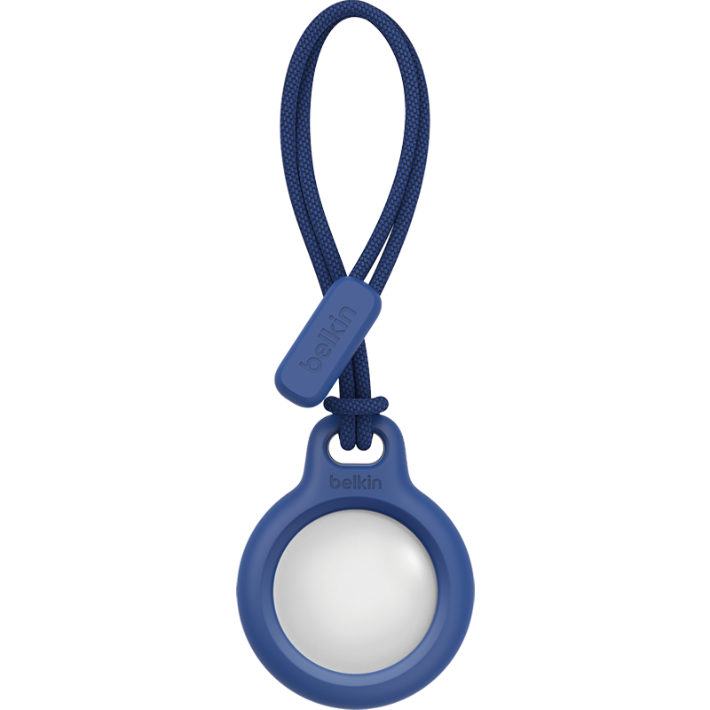 BELKIN AirTag/AirTag2 Lanyard Compatible with Apple AirTag Keychain, Luggage Tracker, Silicone Dirt-Resistant Shockproof Case Protection, F8W974 Blue
