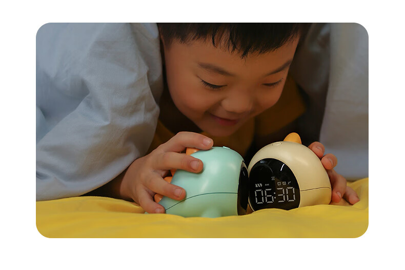Mashi Alarm Clock for Children And Students, Wake-Up Aid with Countdown Timer, Cartoon Music Alarm, New Year Dinosaur Alarm, Matcha Green Gift 12