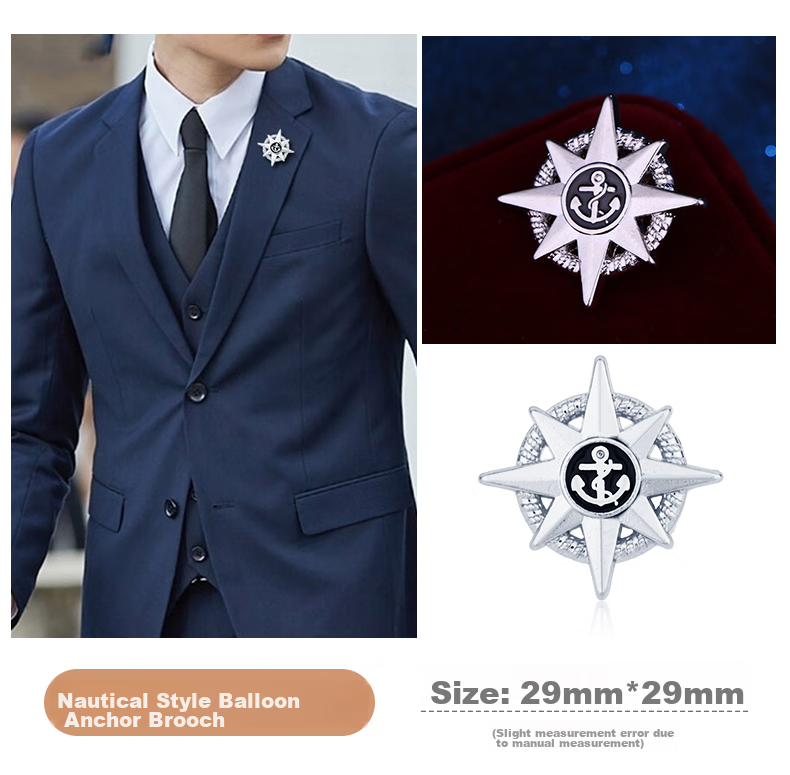 Dijing Chest Pin, Men's Sailboat Brooch, Suit Lapel Flower, High-End Lapel Pin, Luxury Medal, Birthday Gift for Me 9