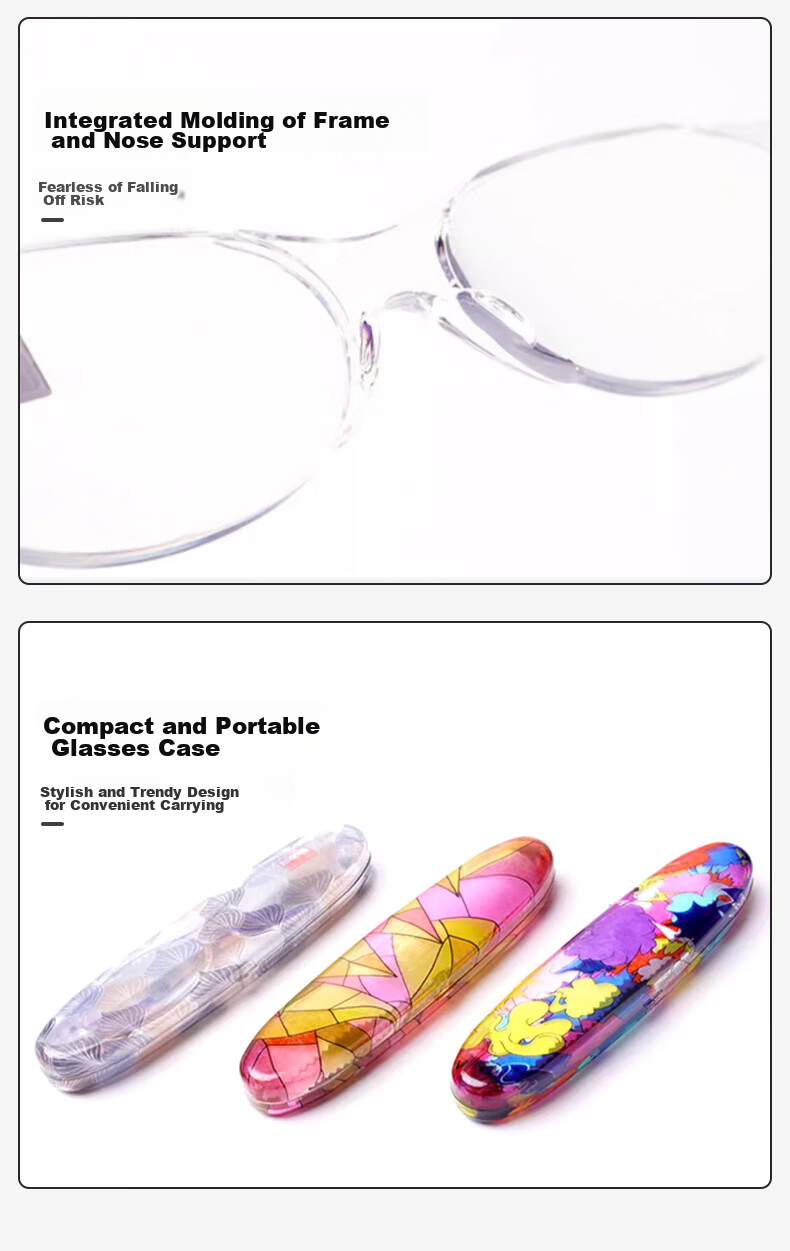 Jingpintang Blue Light Blocking Reading Glasses for Women, Ultra-Light Frameless Fashionable Cat-Eye Reading Glasses JD Self-operated Flagship Store Authentic 250 Degree 13