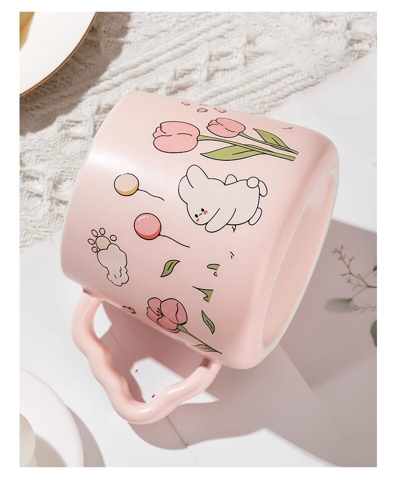 Baqianxing Ceramic Mug with Lid, Stylish Cup, Birthday Gift for Girlfriends, Companionship Gift 11