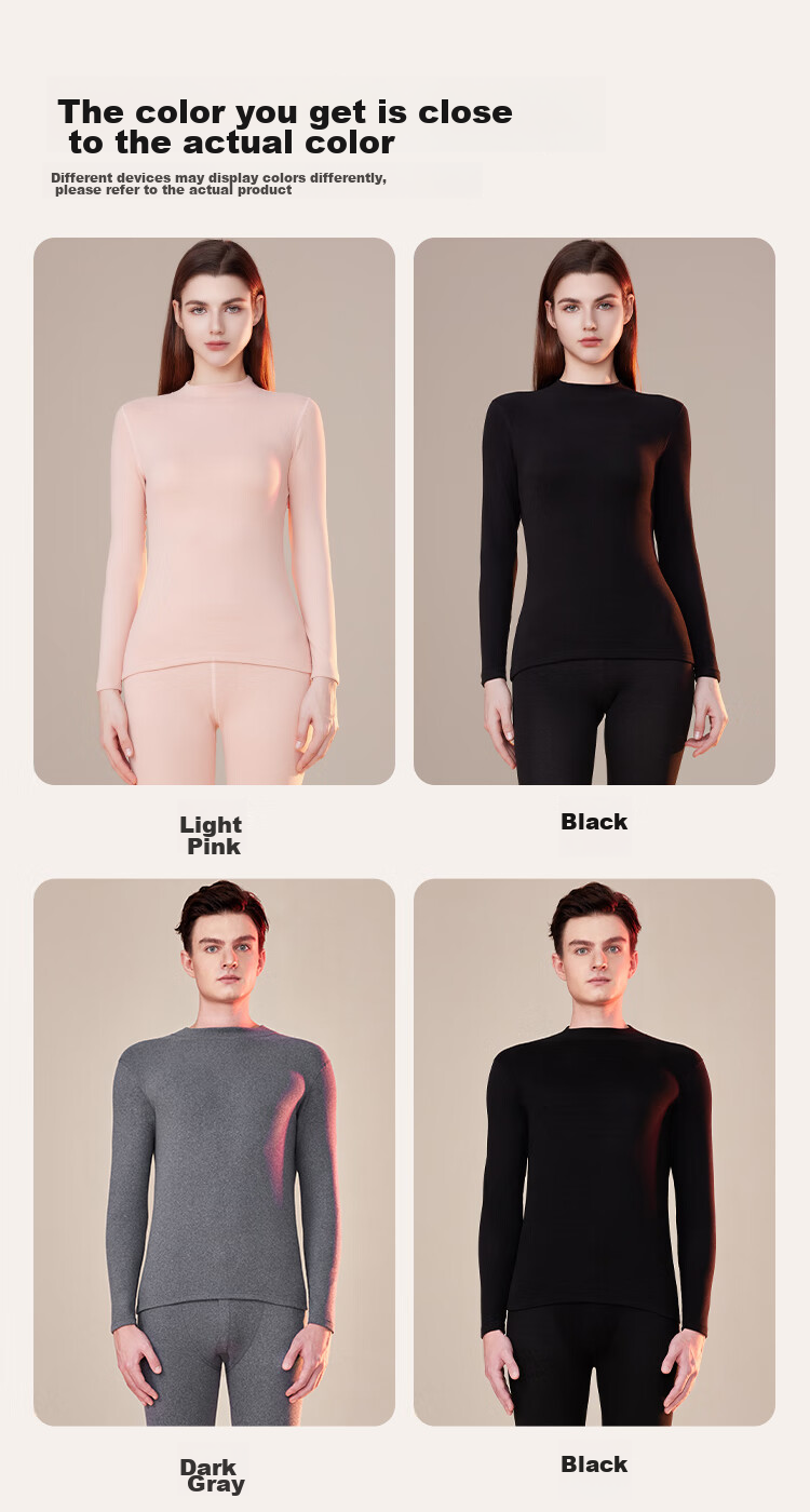 Ordifen [Cashmere Silk Mid-Neck Set] Anti-Mite, Anti-Static, Antibacterial, Warm Underwear for Men, Winter And Autumn Clothing And Pants, Black, 3XL 19