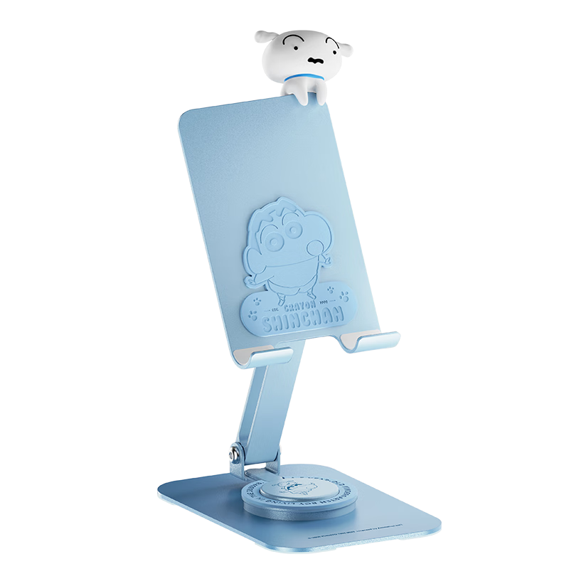 ROCK Crayon Shin-Chan Phone Stand, Desktop Foldable Portable Metal Compact Rotating Phone Holder, Tablet IPad Lazy Stand for Live Streaming, Gaming, Watching Shows, Multi-Functional Blue