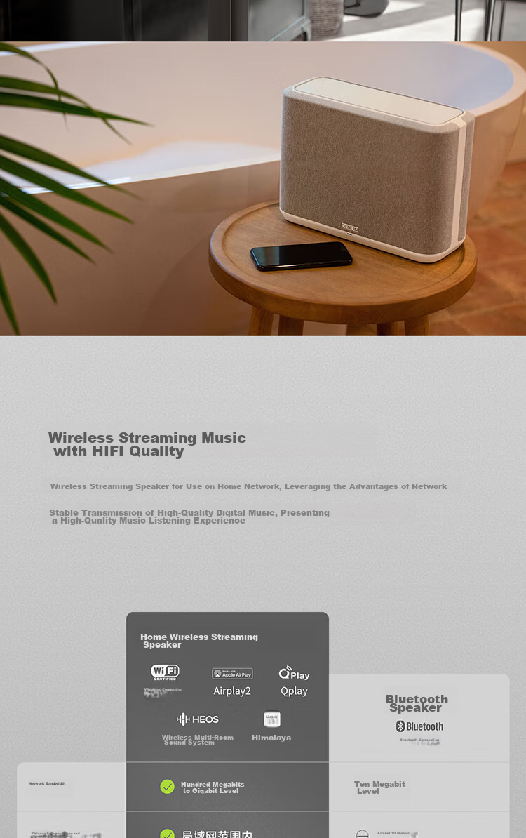 DENON HOME 250 Wireless Bluetooth Speaker, Hi-Fi Sound System, WiFi Bluetooth USB Stereo Pairing, Aux And Multi-Room Music, White Graduation Gift, Father's Day Present 6