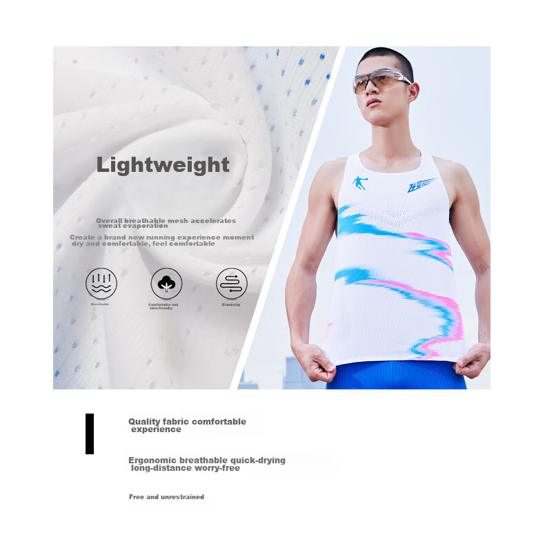 QIAODAN Feiying PB Sports Vest, Men's Quick-Dry Breathable Marathon Competition Style Running Sportswear 5