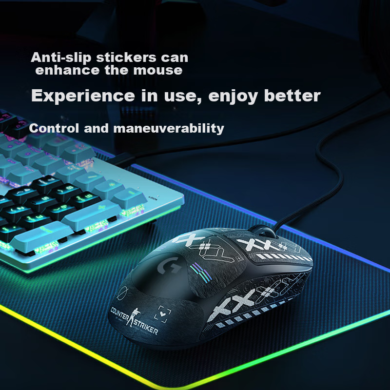 BIAZE GPW Anti-Slip Sticker, First Generation Dedicated Sweat-Proof Side Adhesive for Hands, GPW1 Sticker, Dog Shit King Gaming Wireless Mouse Pad, Frosted Non-Slip Sweat-Proof Rainbow Full Coverage