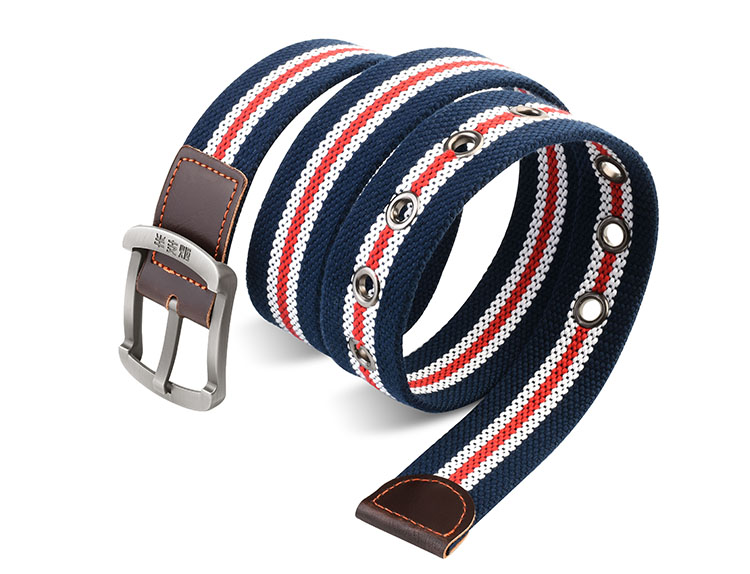 HALFEEL Outdoor Sports Casual Canvas Belt, Men's Pin Buckle Leather Belt, Youth Student Military Training Trendy Fashion Trouser Belt 2