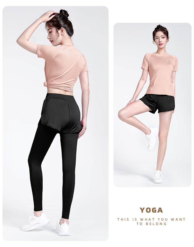 CAMEL Yoga Outfit Set for Women, Morning Run Outdoor Sportswear, Slim-Fit Breathable Fitness Wear, Five-Piece Set YK22255493 30