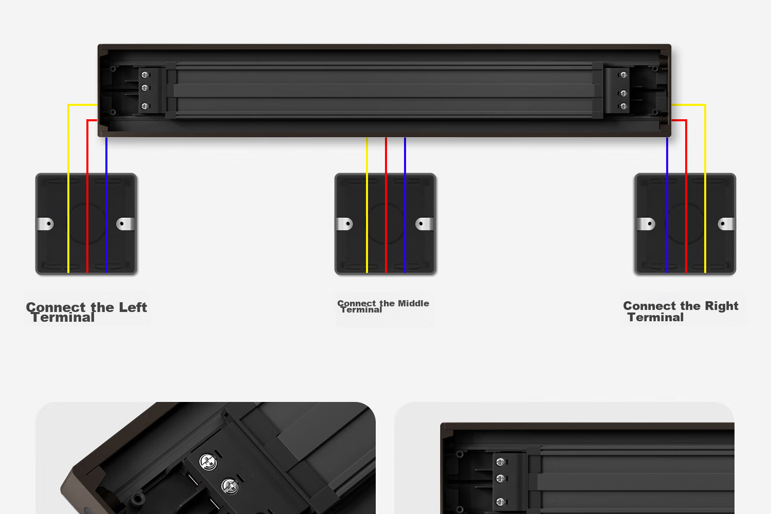 Shidun Track Socket, Surface-Mounted Movable Sliding Rail Socket, Dining Cabinet Kitchen No-Drilling Track Switch Socket, 50cm + 3 Five-Hole Sockets, Black Coffee Color 17