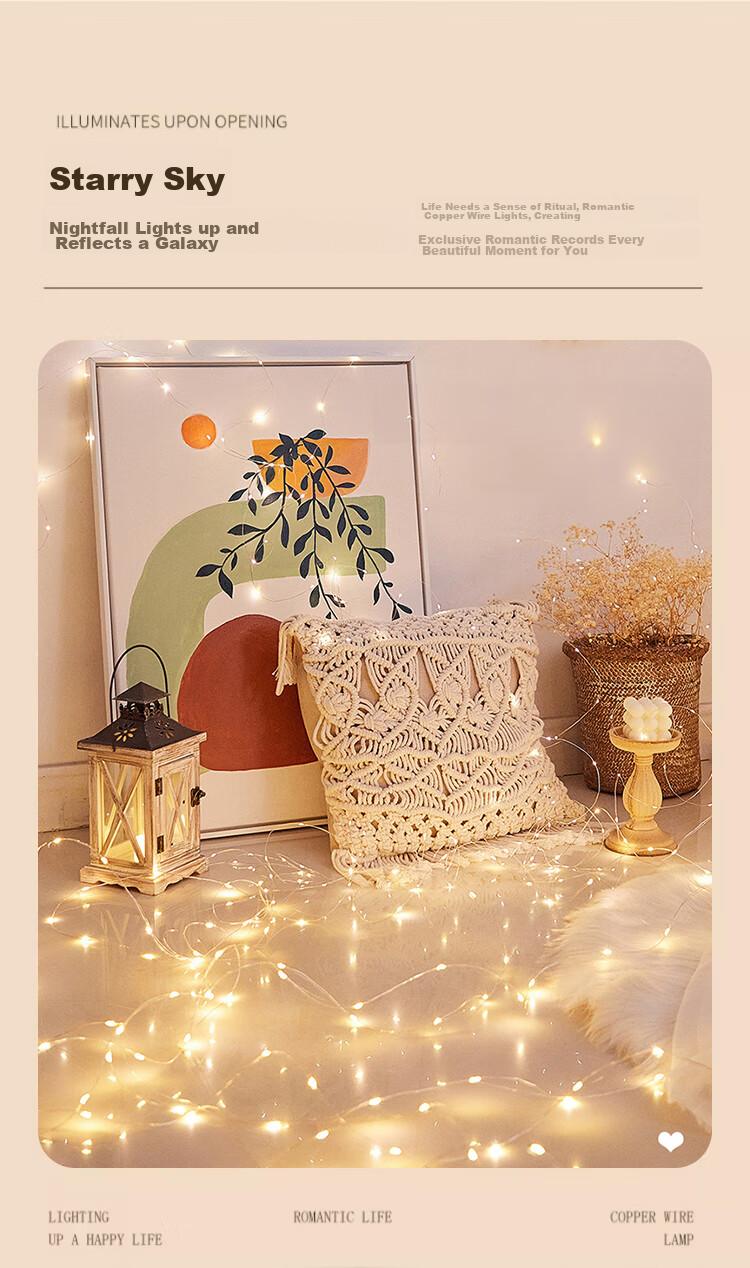 Guangduola LED String Lights, Festive Atmosphere Light Strips, Room Decoration Small Colorful Lights, Mid-Autumn Festival Gift Bouquet Decorative String Lights, 5-Pack 4