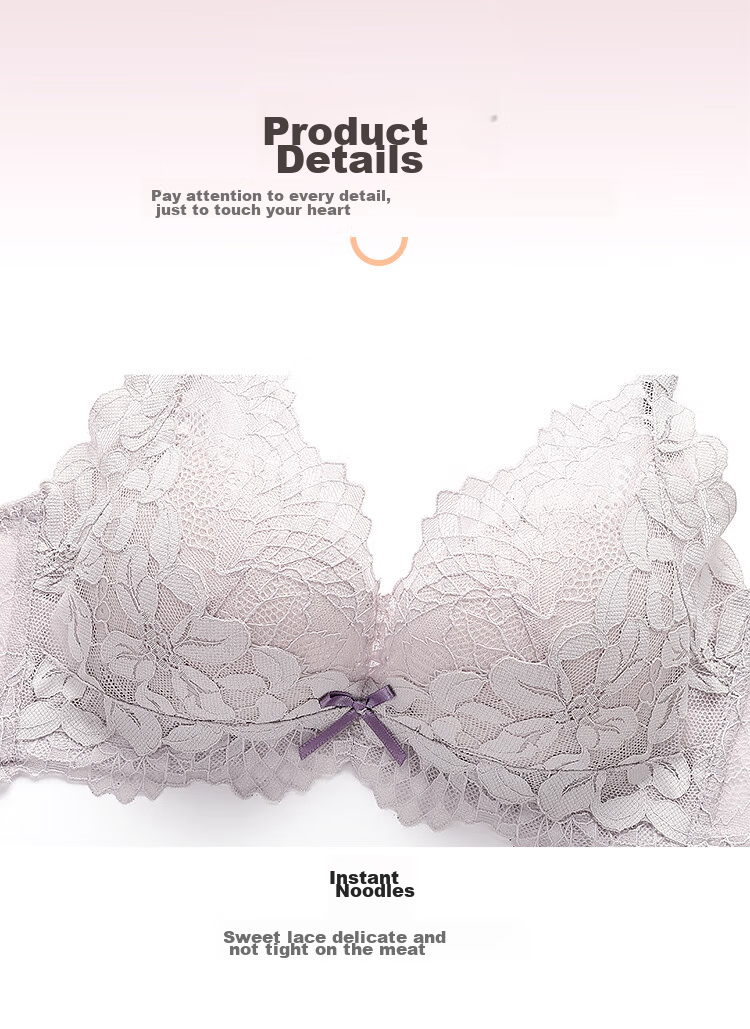 Moonbadi Women's Bra Set for Small Breasts, Push-Up, Wireless, Lift, Sexy Lace Side Support Bra for Side Boob Reductio 21