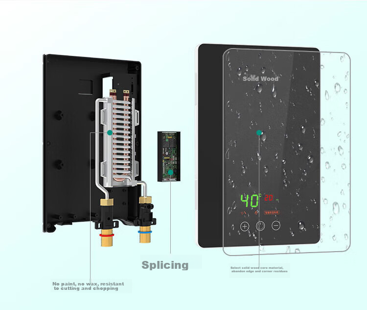 CHIGO Instant Electric Water Heater, 5500W Ultra-Thin Compact Kitchen Treasure, Constant Temperature, for Rental Apartments And Home Use, Bathing, KBR-F60_F60 15