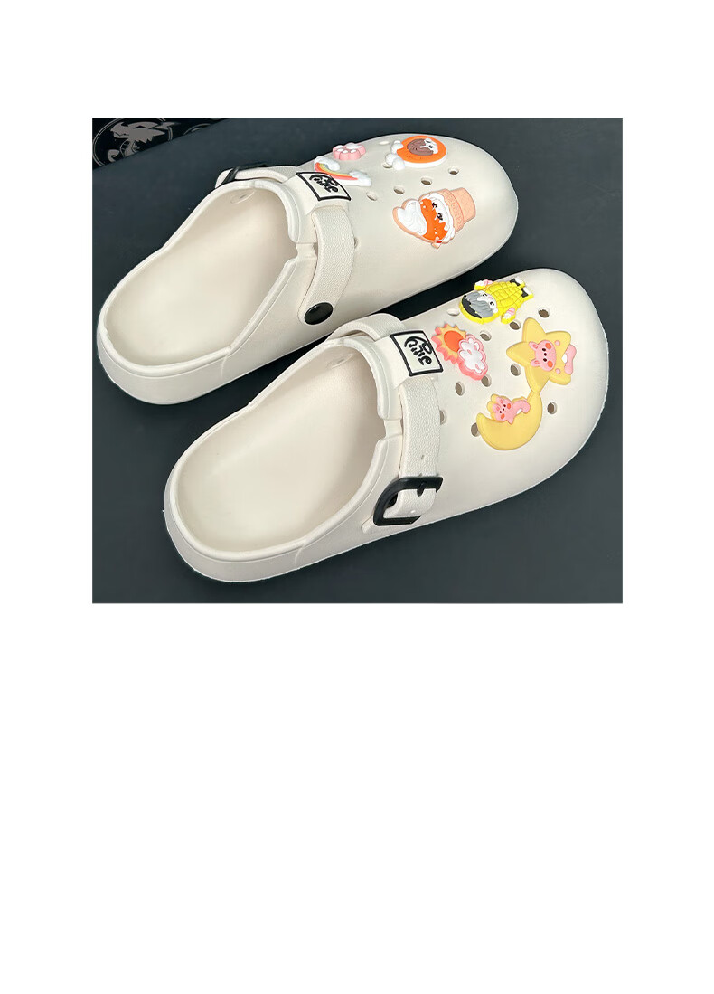 Jifffly Breathable Versatile Perforated Shoes for Men, Casual Non-Slip Sandals for Couples, White, Size 39-40 14