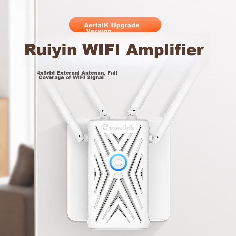 Wavlink 1200M Dual-Band WiFi Signal Amplifier, 5G Wireless Extender Repeater, Home Router Wireless Signal Booster, Amplifier AERIAL K