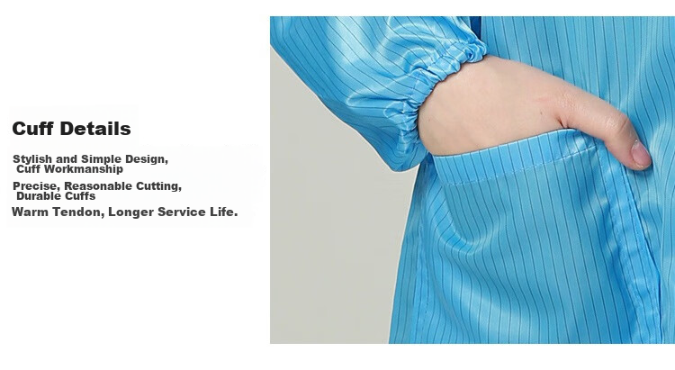 Andatong Static-Proof Suit, Antistatic Clothing, Dust-Free Garment, Dust-Proof Workwear, Coat, Overcoat, Factory Uniform, Clean Room Workwear, Blue XL 8